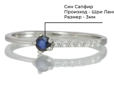 Пръстен със Син Сапфир